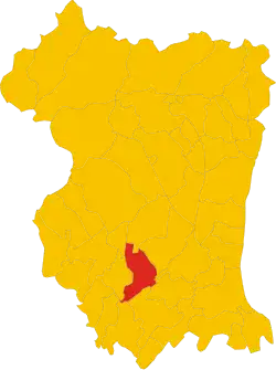 Poziția comunei în cadrul provinciei