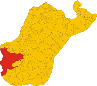 Localizarea în provincia Reggio Calabria