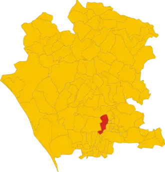 Poziția comunei în cadrul provinciei