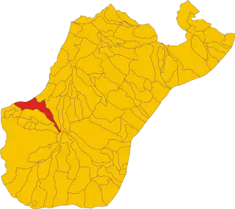 Poziția comunei în cadrul provinciei