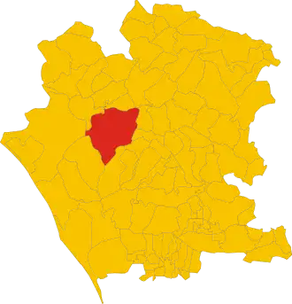 Poziția comunei în cadrul provinciei