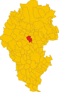 Poziția comunei în cadrul provinciei