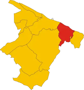 Poziția localității Comune di Trani