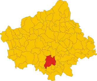 Poziția comunei în cadrul provinciei