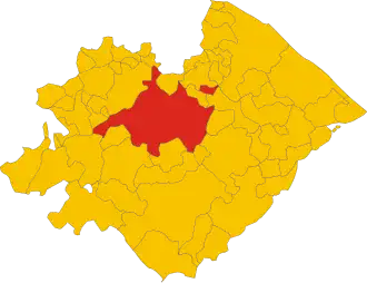 Poziția comunei în cadrul provinciei