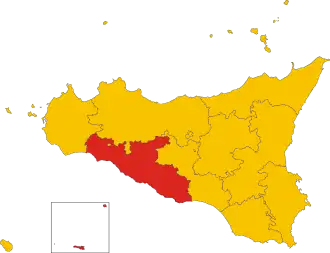 Poziția provinciei în Sicilia