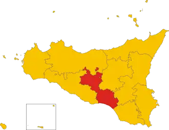 Poziția provinciei în Sicilia