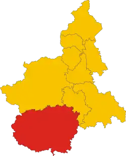Poziția provinciei în Piemont