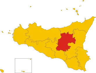 Poziția provinciei în Sicilia