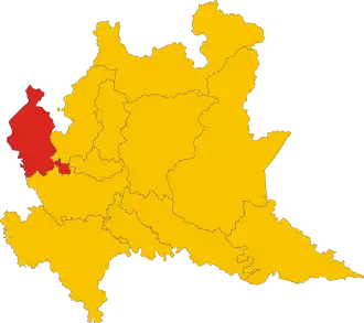 Poziția provinciei în Lombardia