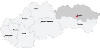 Poziția localității Prešov