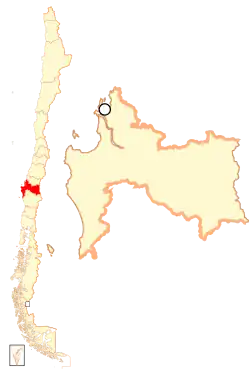 Poziția localității Regiunea Bío-Bío