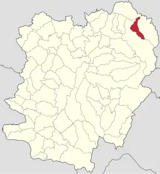 Amplasarea în cadrul județului