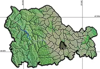 Amplasarea în cadrul județului