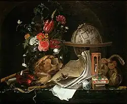 Natură Moartă; de Maria van Oosterwijck; 1668; ulei pe pânză; 73 x 88,5 cm; Muzeul de Istorie a Artei din Viena