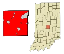 Localizare în statul Indiana