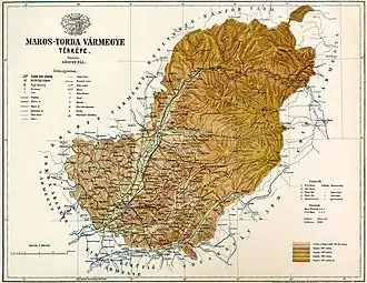 Poziția localității Comitatul Mureș-Turda (Maros-Torda)