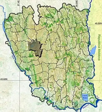 Amplasarea în cadrul județului