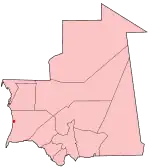 Hartă a Mauritaniei indicând Nouakchott