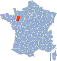 Poziția regiunii Mayenne