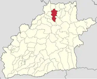 Localizarea în cadrul județului