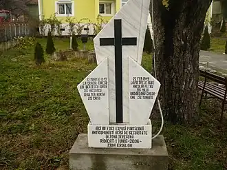 Monumentul ce comemorează partizanii anticomuniști români din Munții Banatului și Mehedințiului