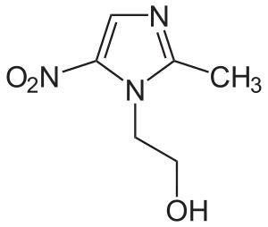 Structura chimică a metronidazolului