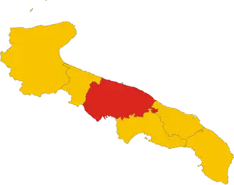 Poziția provinciei în Puglia