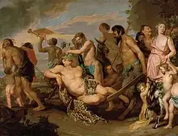 Triumful lui Bacchus; de Michaelina Wautier; înainte de 1659; ulei pe pânză; 270 x 354 cm; Muzeul de Istorie a Artei din Viena