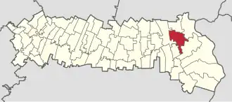 Amplasarea în cadrul județului