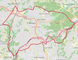 Poziția localității Mougins