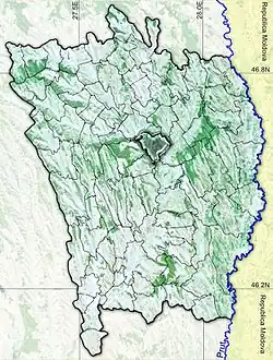 Amplasarea în cadrul județului