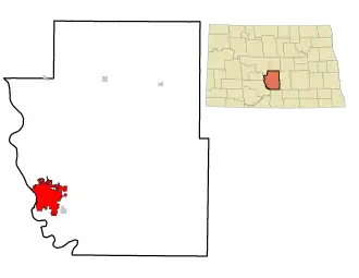 Localizare în statul Dakota de Nord
