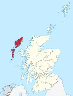 Poziția regiunii Na h-Eileanan SiarThe Western Isles