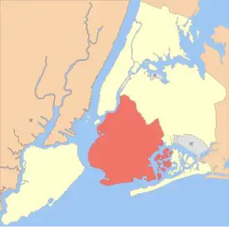 Poziția localității Brooklyn