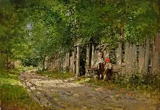 „Fete lucrând la poartă”, Nicolae Grigorescu