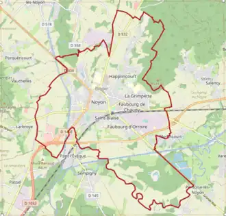 Poziția localității Noyon