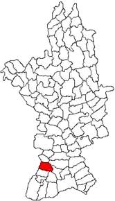 Amplasarea în cadrul județului