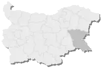 Harta regiunii Burgas în cadrul Bulgariei