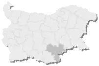 Harta regiunii Haskovo în cadrul Bulgariei
