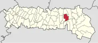 Amplasarea în cadrul județului