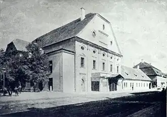 Clădirea primului teatru maghiar din Cluj (pe actualul loc al Casei Universitarilor)