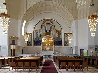 Interior din Kirche am Steinhof de Otto Wagner (1904–1907)
