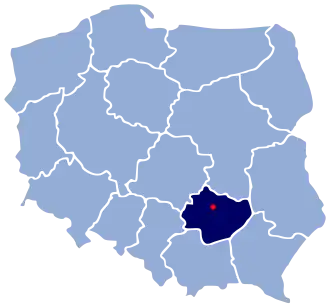 Poziția localității Kielce