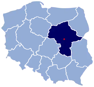 Poziția localității Varșovia