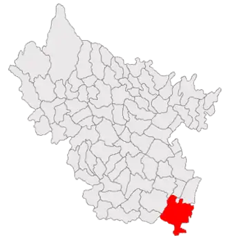 Poziția localității Padina