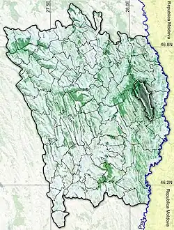 Amplasarea în cadrul județului
