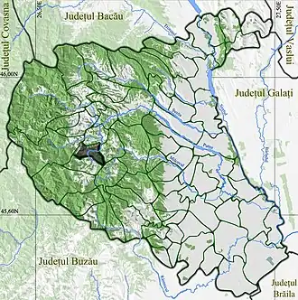 Poziția localității Paltin