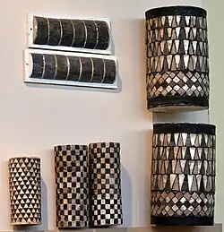 Bucăți de coloane mozaicate de la intrarea Templului lui Ninhursag, 2800-2600 î.Hr., Muzeul Național al Irakului