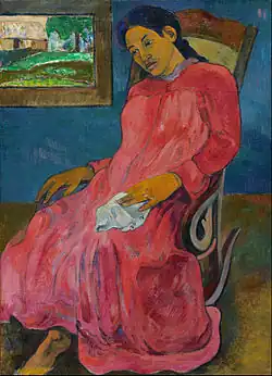 Malenconia, o Dona amb vestit vermell de Paul Gauguin